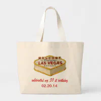 Personalized Las Vegas 21st Birthday Tote Bag | Zazzle