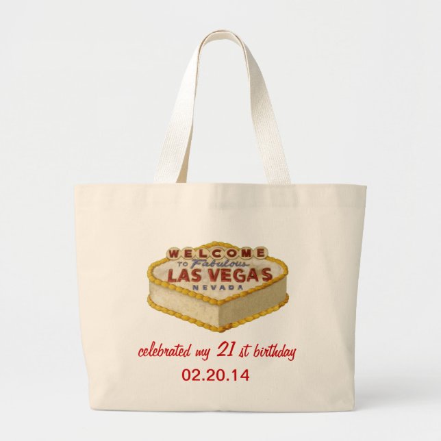 Personalized Las Vegas 21st Birthday Tote Bag (Front)