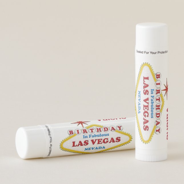 Personalized Las Vegas BIRTHDAY Lip Balm (Front)