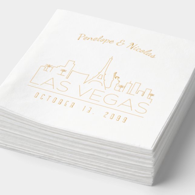 Personalized Las Vegas Napkins Gold Foil (Detail)