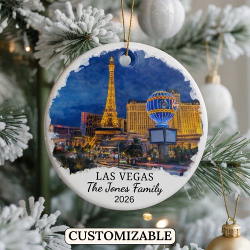 Personalized Las Vegas Ornament, Custom Nevada Ceramic Ornament