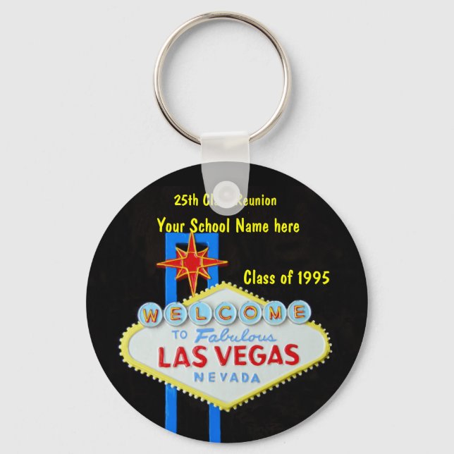 Personalized Las Vegas Sign Party Favor Keychain (Front)