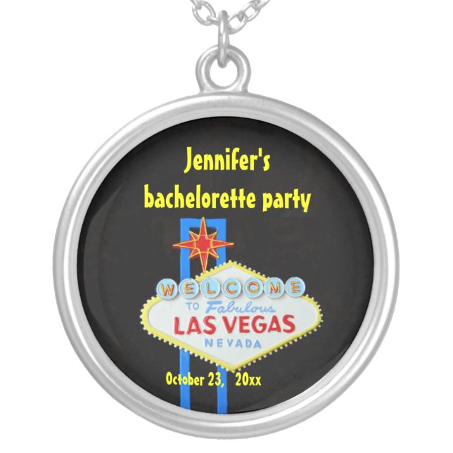 Personalized Las Vegas Silver Plated Necklace (Front)