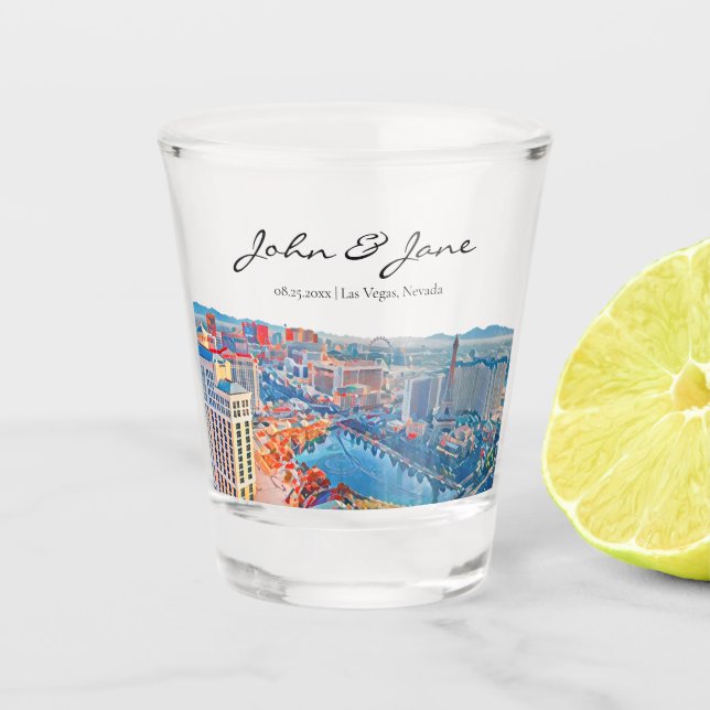 Personalized Las Vegas Skyline Shot Glass (Front)