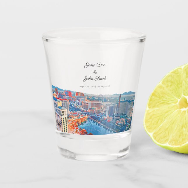 Personalized Las Vegas Skyline Shot Glass (Front)