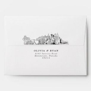 Personalized Las Vegas Skyline Sketch Envelope