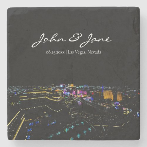 Personalized Las Vegas Skyline Stone Coaster