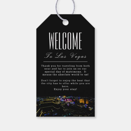 Personalized Las Vegas Skyline Welcome Gift Tag