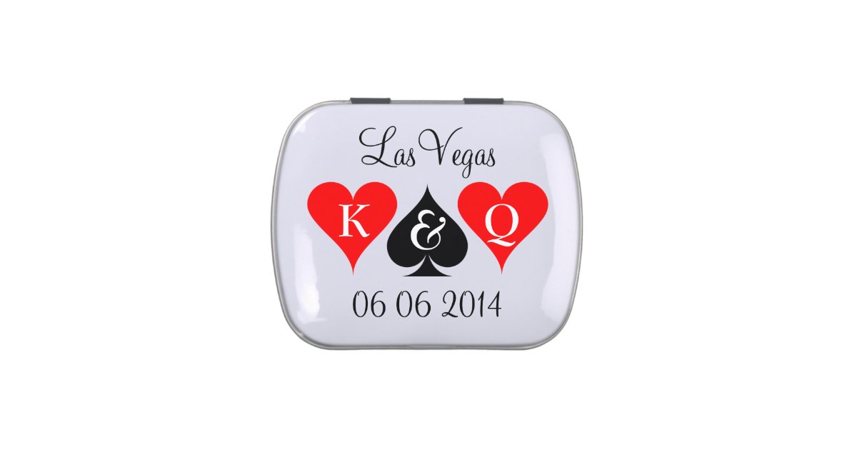 Personalized Las Vegas wedding favor candy tins | Zazzle
