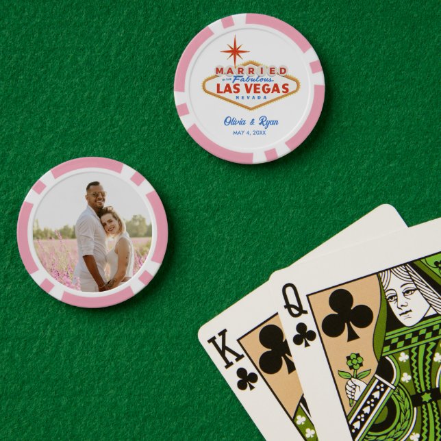 Personalized Las Vegas Wedding Favor Poker Chips (Poker Table (Double))