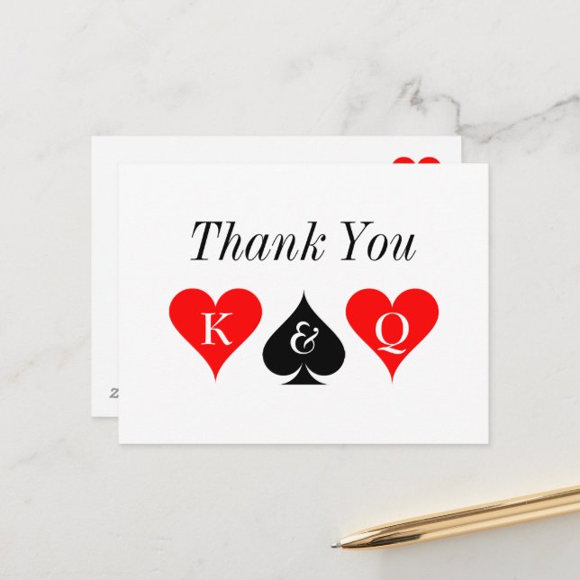 Personalized Las Vegas wedding thank you cards (Front/Back In Situ)