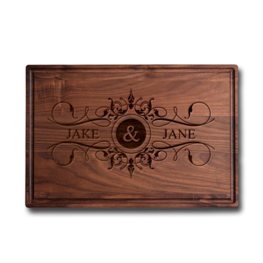 Personalized Laser Engraved Wedding Cutting Board (Front)