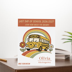 Personalized Last Day of School Retro School Bus Foam Board