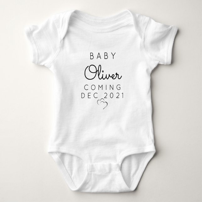 Personalized Last Name Announcement Baby Bodysuit (Front)