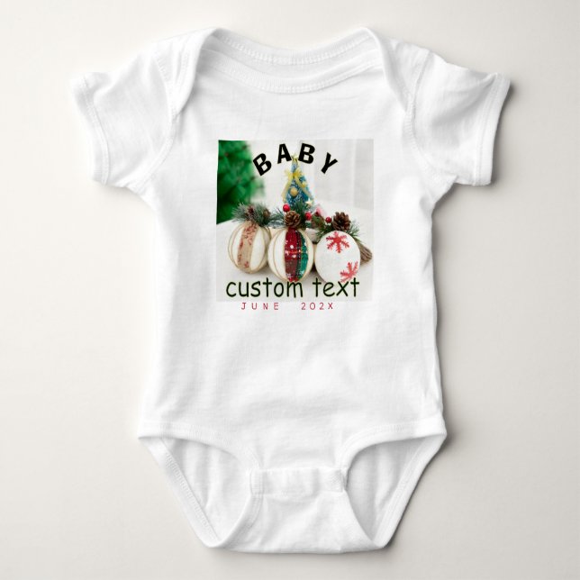 Personalized Last Name Announcement Baby Bodysuit (Front)
