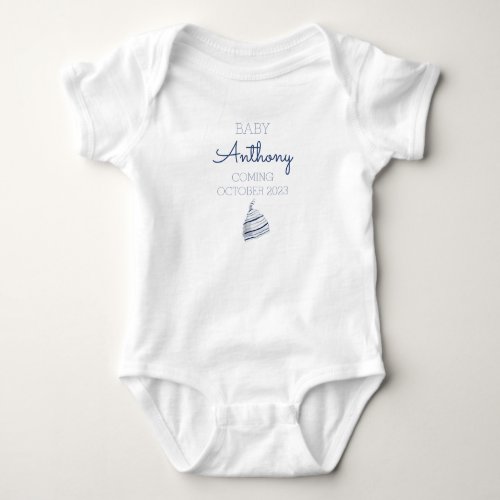 Personalized Last Name Announcement Baby Boy Hat Baby Bodysuit