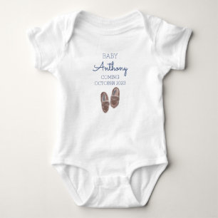 Personalized Last Name Announcement Baby Boy Shoes Baby Bodysuit