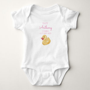 Personalized Last Name Announcement Baby Girl Duck Baby Bodysuit