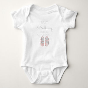Personalized Last Name Announcement Baby Girl Shoe Baby Bodysuit