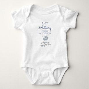 Personalized Last Name Announcement Baby Stroller Baby Bodysuit
