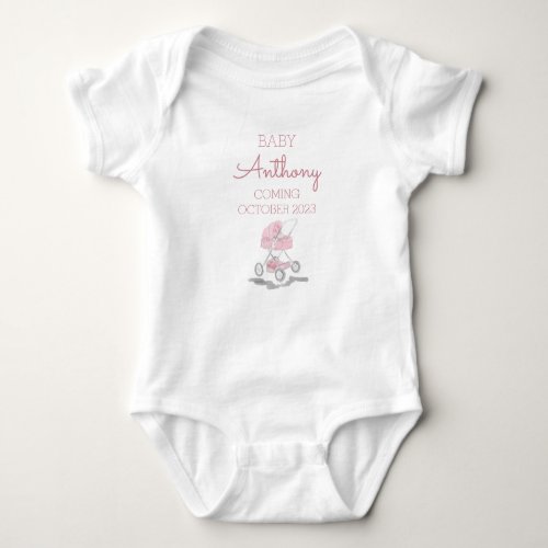 Personalized Last Name Announcement Baby Stroller Baby Bodysuit