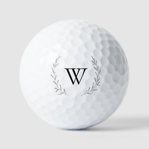 Personalized Last Name Botanical Crest Wedding  Golf Balls