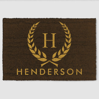 Personalized Last Name Doormat Family Welcome Fiber Doormat