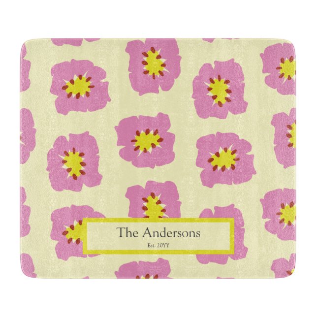 Personalized Last Name Est Year Wedding Gift Cutting Board (Front)