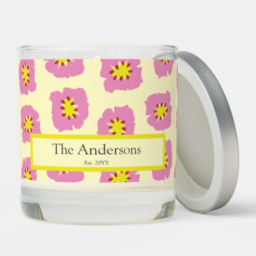 Personalized Last Name Est Year Wedding Gift  Scented Candle