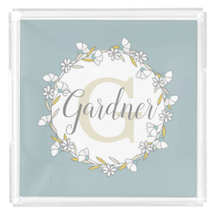 Personalized Last Name Monogram Gift Acrylic Tray