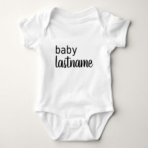 PERSONALIZED LAST NAME one_piece Baby Bodysuit