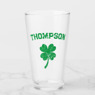 Personalized Last Name St Patrick's Day Party Glass