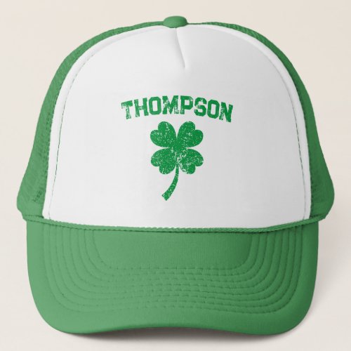 Personalized Last Name St Patricks Day Party Trucker Hat