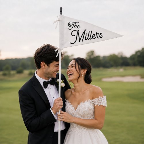 Personalized Last Name Wedding Pennant Flag