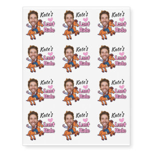 Personalized Last Ride Bachelorette Custom Cowgirl Temporary Tattoos
