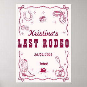 Personalized Last Rodeo Western Bachelorette Party Poster