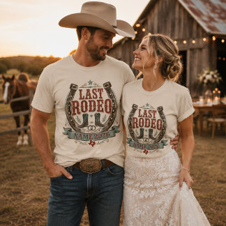 Personalized Last Rodeo Western Wedding T-Shirt
