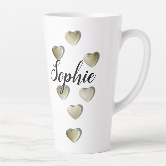 Personalized Latte Coffee Mug With Name (Right)
