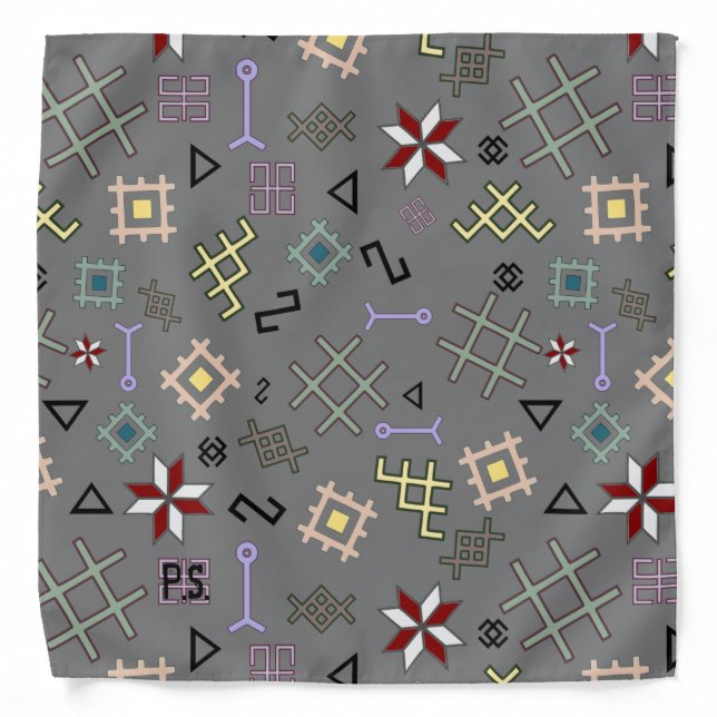 Personalized Latvian Ancient Pagan Symbols of Luck Bandana (Front)