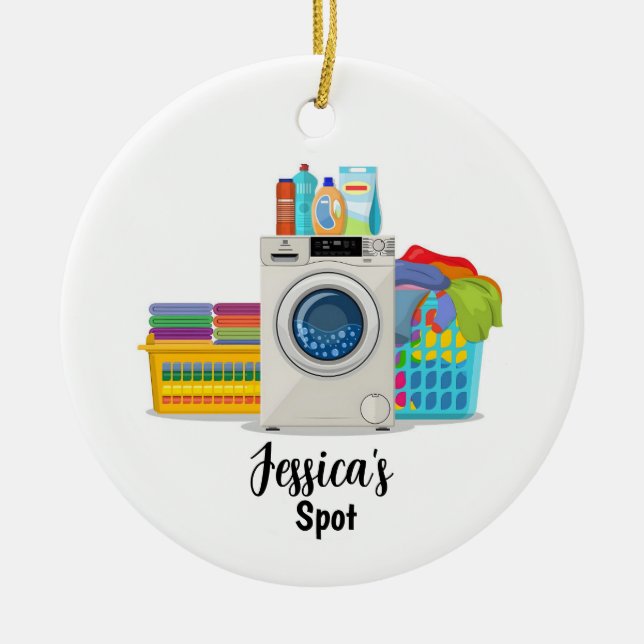 Personalized Laundromat Christmas Ornament Laundry (Front)