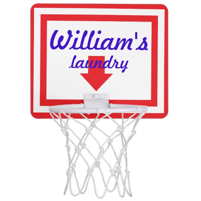 Personalized Laundry Basketball Hoop Backboard (Front)