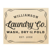 Personalized Laundry Co Wash Dry Fold Sign