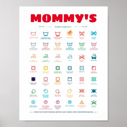 Personalized Laundry Symbols Guide Poster