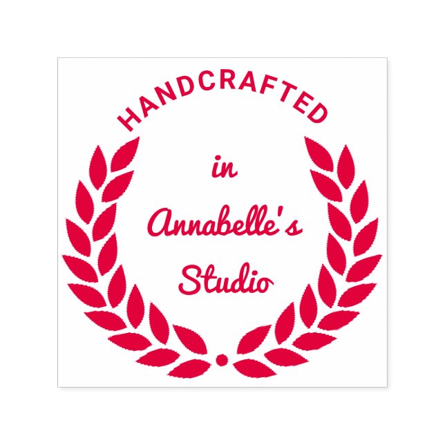 Personalized Laurel Wreath Jewelry Quality  Self-inking Stamp (Design)