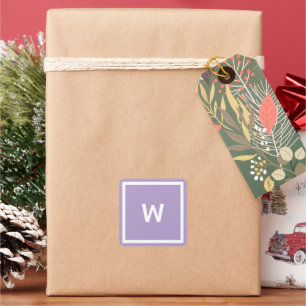 Personalized Lavendar Monogramh Letter Square Sticker