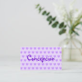 Personalized Lavender and Purple Heart Pattern Business Card (Standing Front)