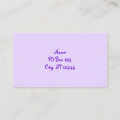 Personalized Lavender and Purple Heart Pattern Business Card (Back)