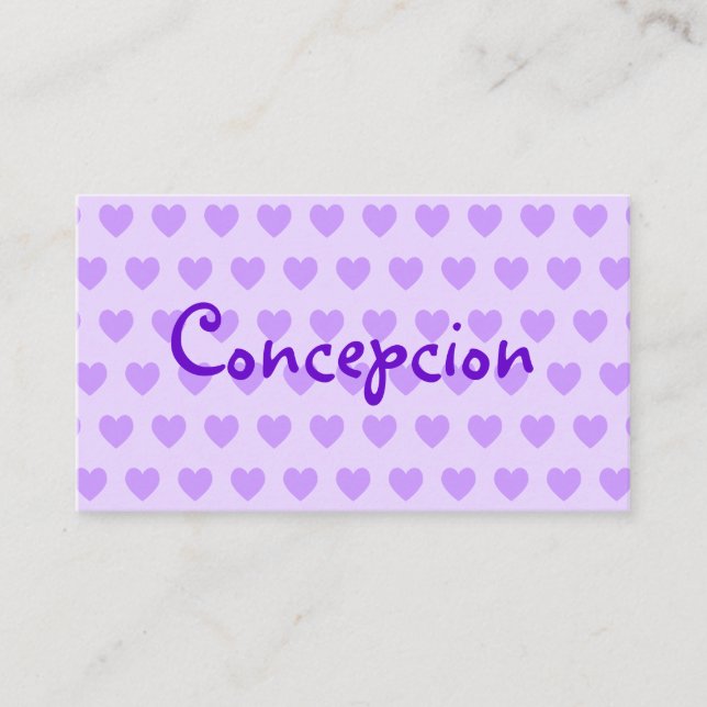 Personalized Lavender and Purple Heart Pattern Business Card (Front)