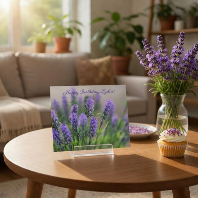 Personalized Lavender Birthday Card (Creator Uploaded)