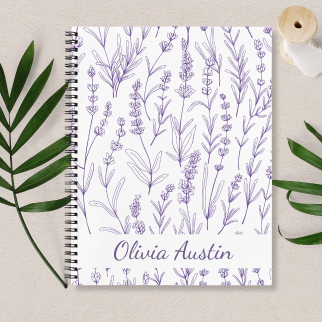 Personalized Lavender Botanical Elegant Minimalist Notebook (Creator Uploaded)